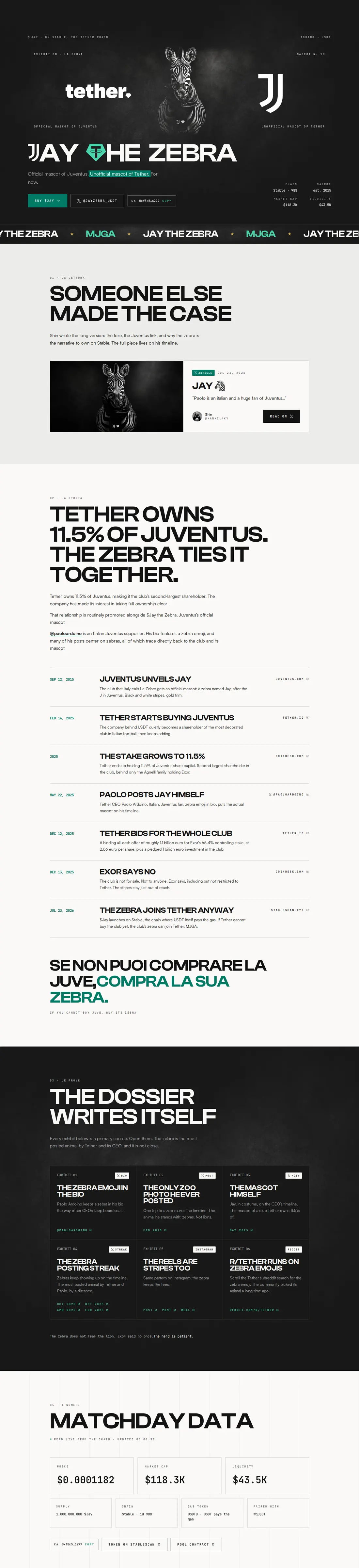 The Jay The Zebra website, full page